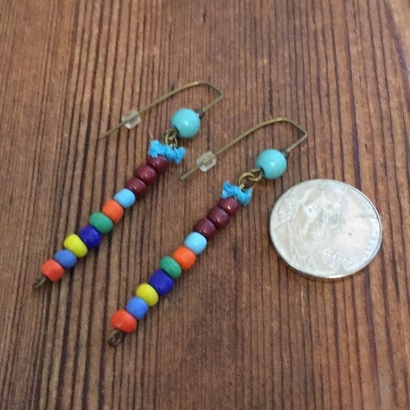 *Ladies Beaded Dangle Earrings,  Handmade Ladies Earrings - Picture 4 of 4